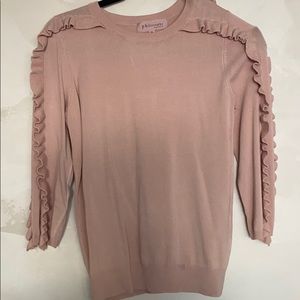 Sweater with ruffle detail on sleeves